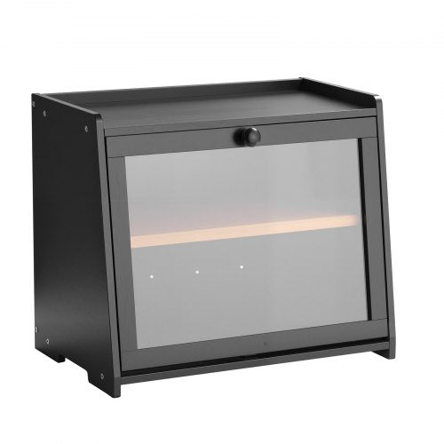 Double Layered Bread Box for Kitchen Countertop Bamboo Storage Box Bread Box