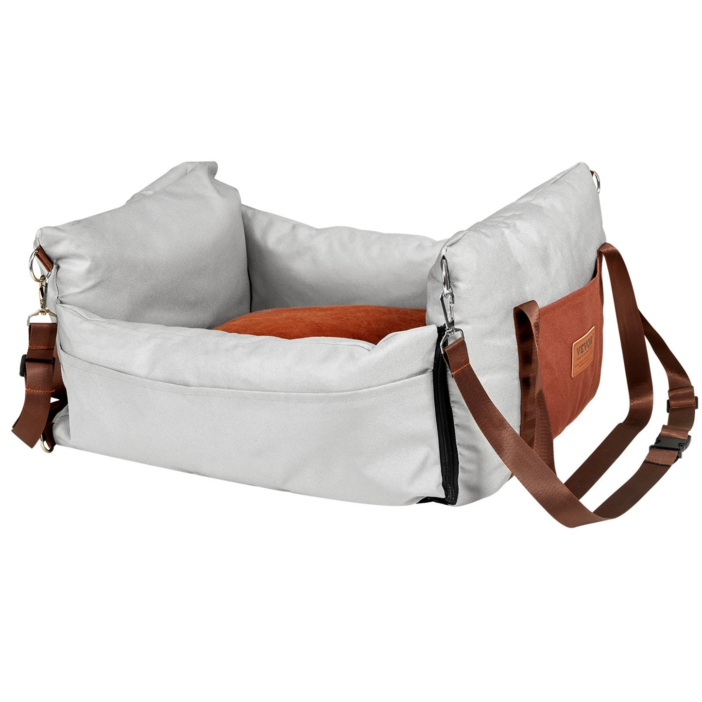 Dog Booster Car Seat Pet Car Seat för liten hund upp till 25lbs Grå