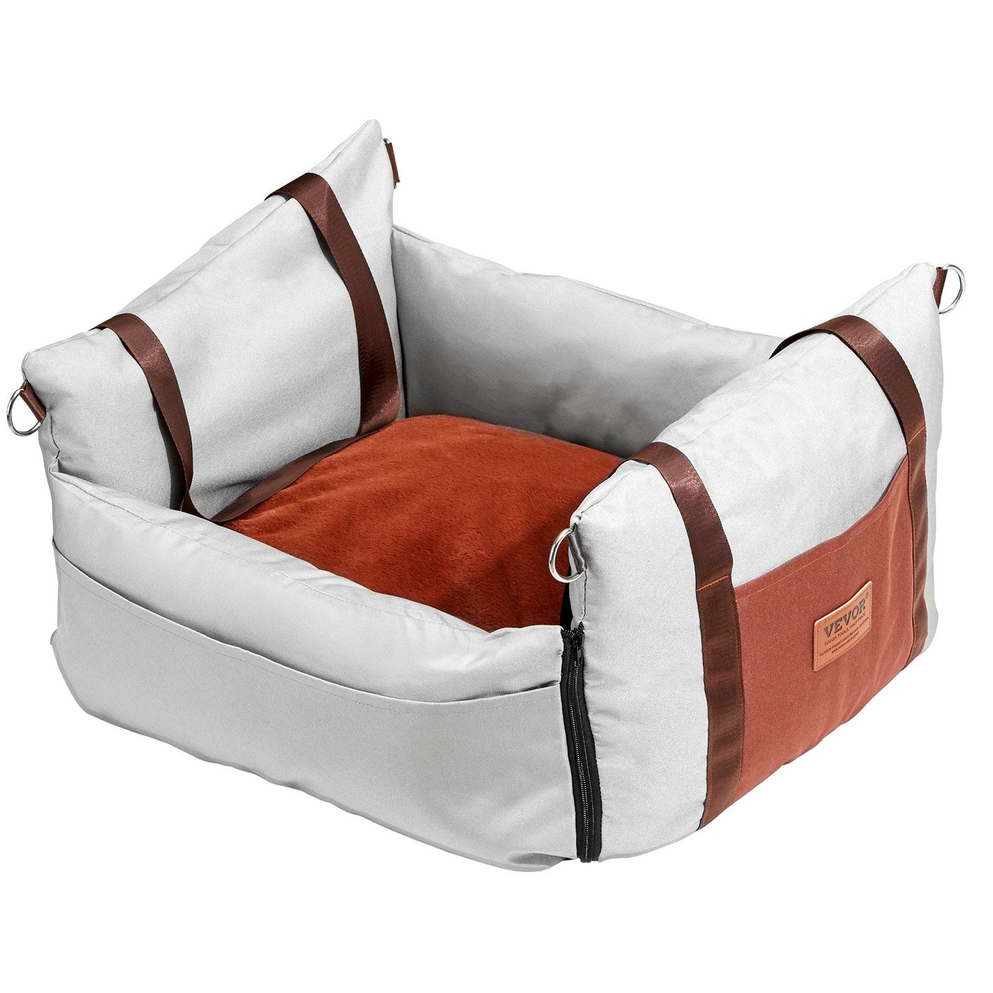Dog Booster Car Seat Pet Car Seat för liten hund upp till 25lbs Grå