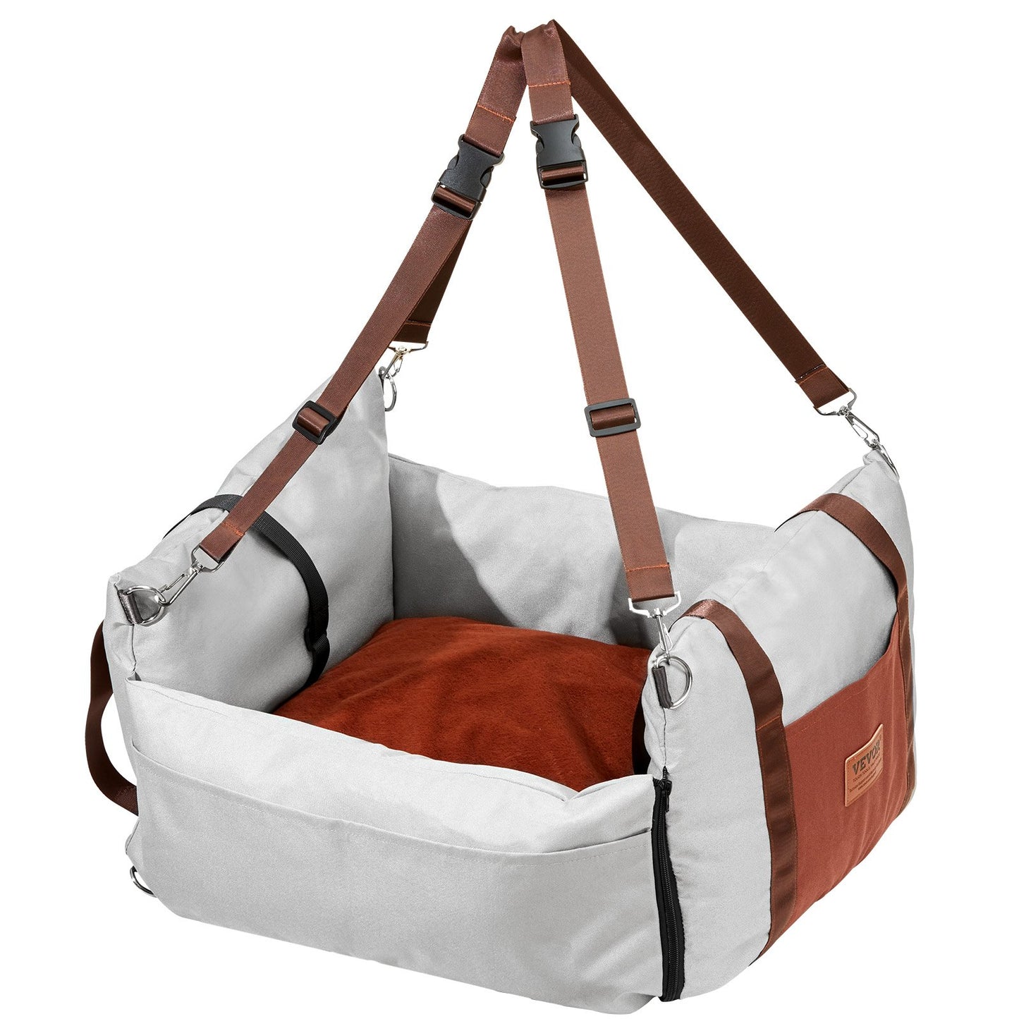 Dog Booster Car Seat Pet Car Seat för liten hund upp till 25lbs Grå