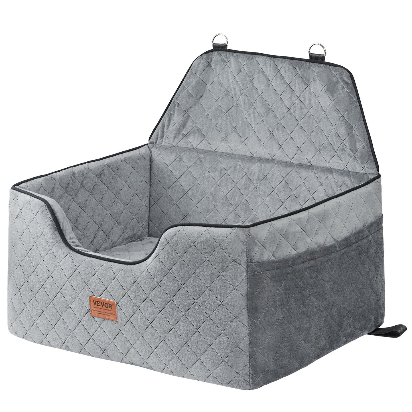 Dog Booster Car Seat Pet Car Seat för medelstor hund upp till 55 lbs Grå