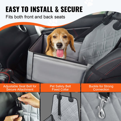 Dog Booster Autositz Haustier Autositz für kleine Hunde bis zu 26 lbs Grau