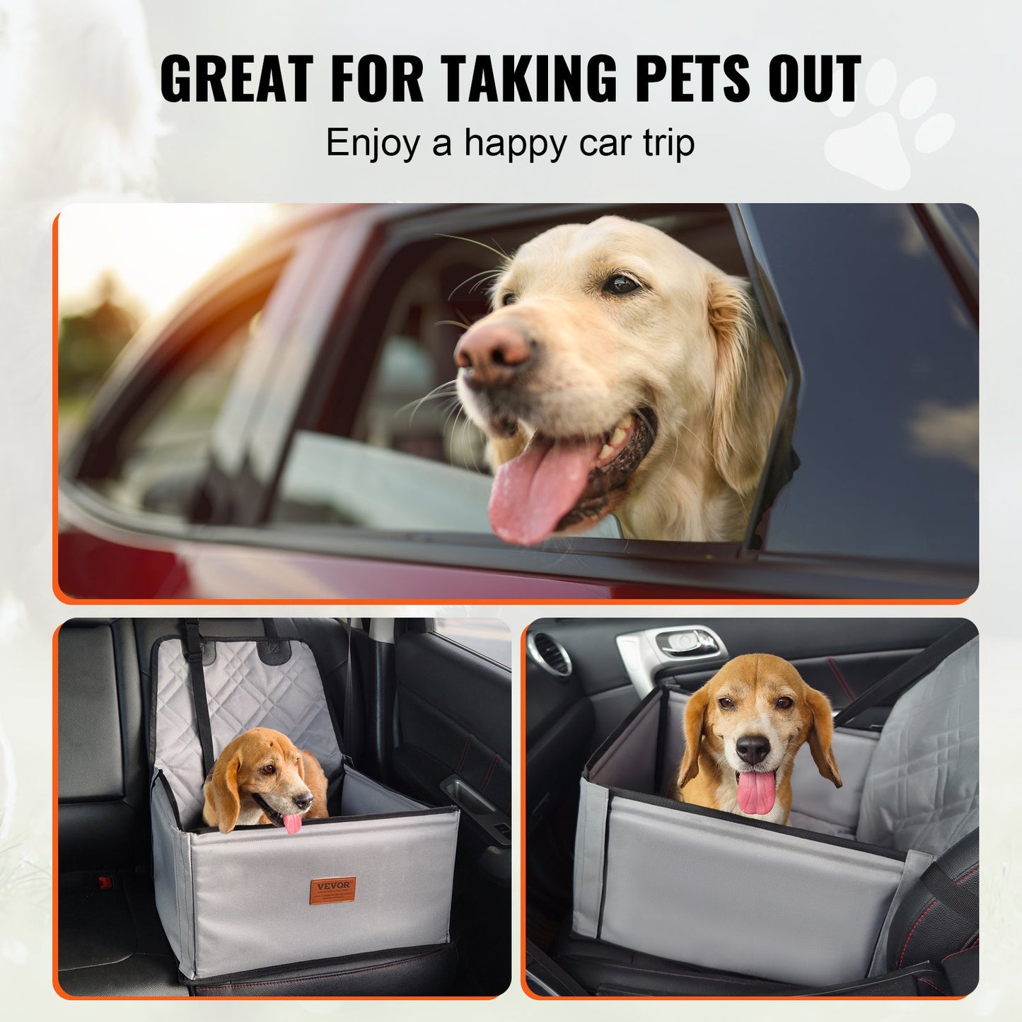 Dog Booster Autositz Haustier Autositz für kleine Hunde bis zu 26 lbs Grau