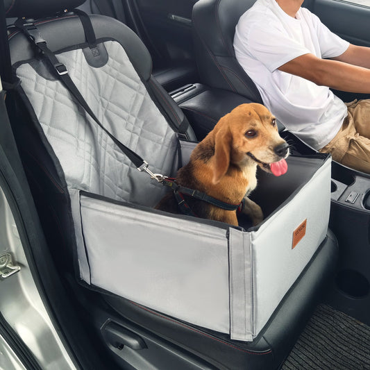 Dog Booster Car Seat Pet Car Seat för liten hund upp till 26 lbs Grå