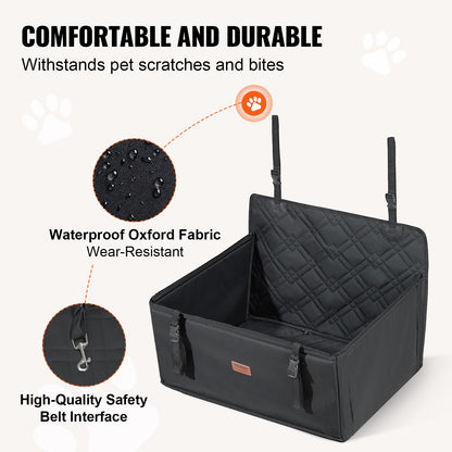Dog Booster Autositz, Haustier-Autositz für kleine und mittelgroße Hunde bis zu 22 kg, Schwarz