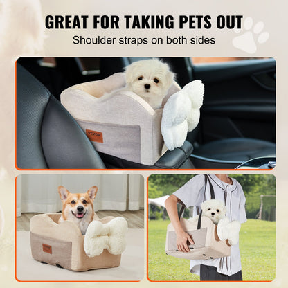 Center Console Dog Car Seat Hund Booster Car Seat för liten hund 8 lbs