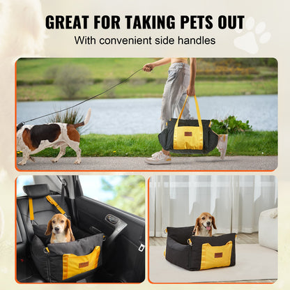 Dog Booster Car Seat Pet Car Seat för liten hund upp till 25lbs Svart