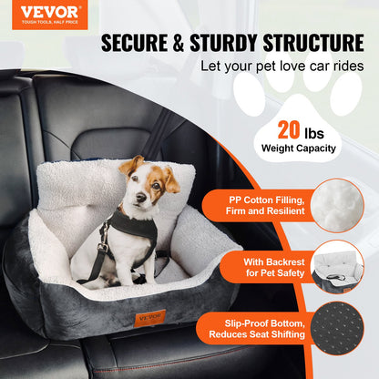 Dog Booster Car Seat Pet Car Seat for Small Dog Up to 20lbs Dark Gray