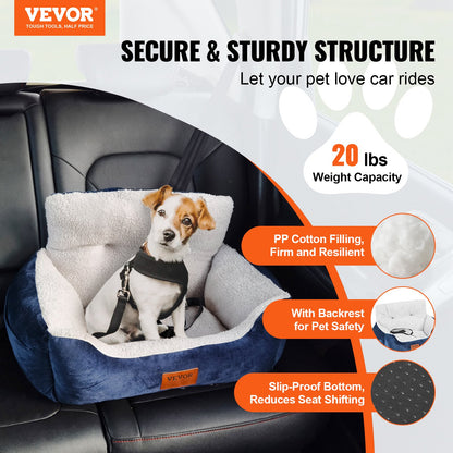 Dog Booster Car Seat Pet Car Seat för liten hund upp till 20lbs blå+grå