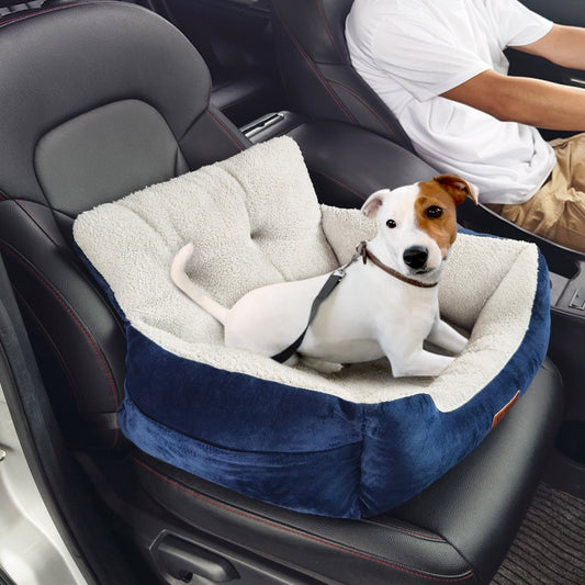 Dog Booster Car Seat Pet Car Seat för liten hund upp till 20lbs blå+grå
