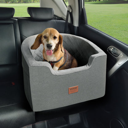 Dog Booster Car Seat Pet Car Seat för små medelstora hundar upp till 55 lbs Grå