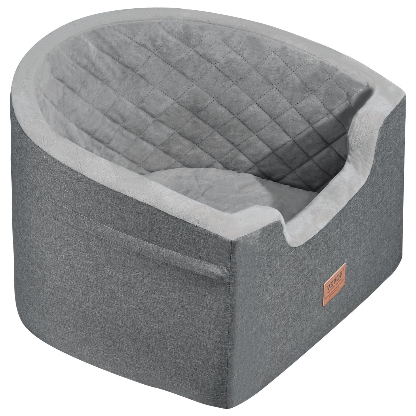 Dog Booster Car Seat Pet Car Seat för små medelstora hundar upp till 55 lbs Grå