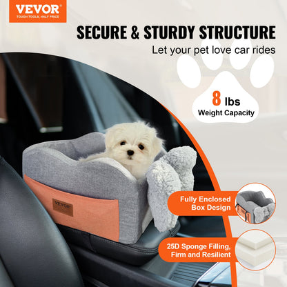 Center Console Dog Car Seat Hund Booster Car Seat för liten hund 8 lbs