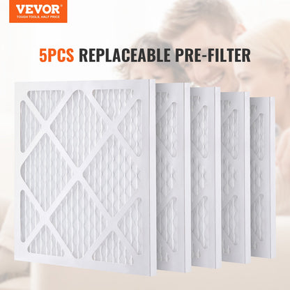Protective Pre-Filter, 5-Pack, 15.75'' x 15.75'' Air Filter Replacement, High Efficiency Stage 1 Filters Compatible with BlueDri &amp; Scrubber, Air Purifier, Water Damage Restoration Equipment