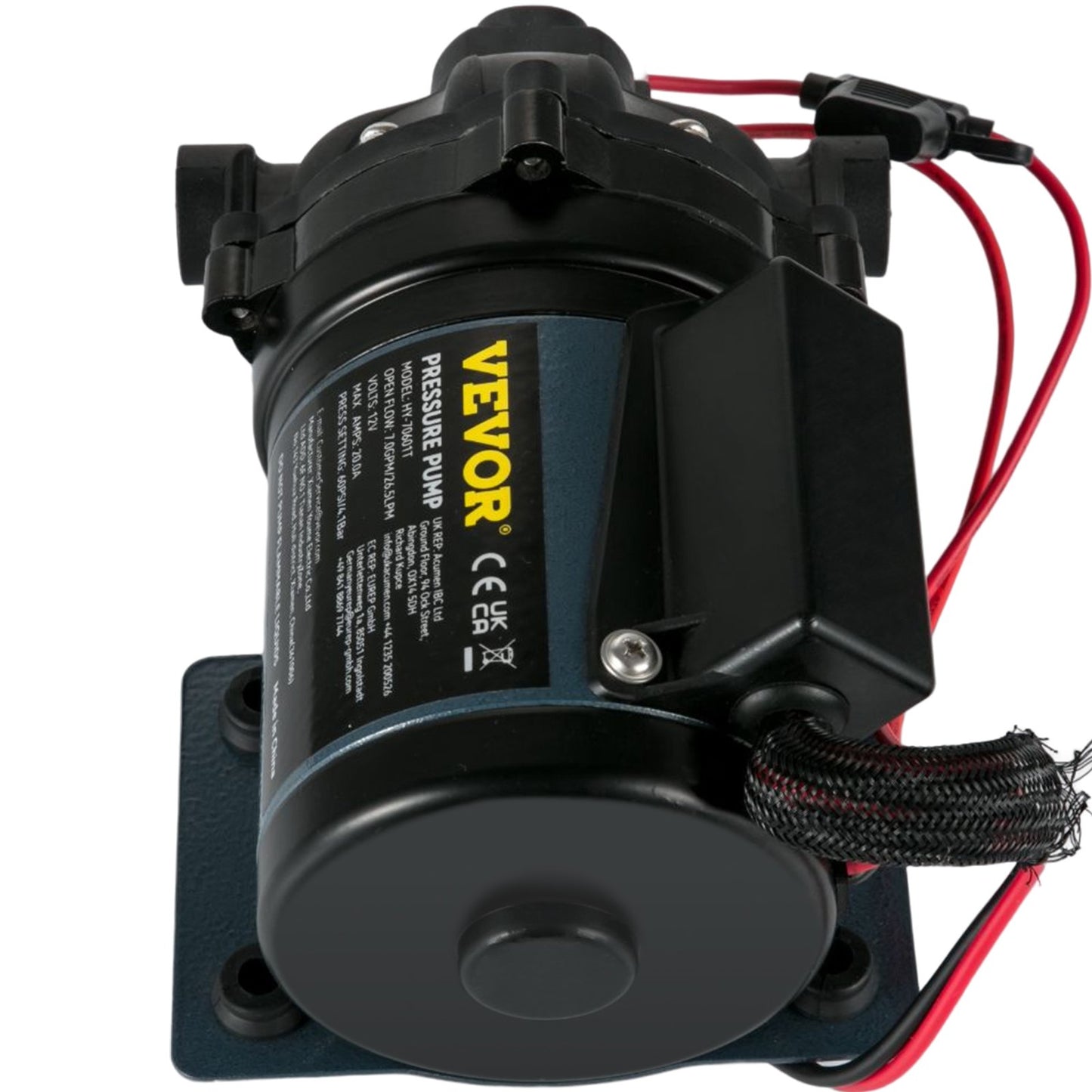 Washdown Pump, 12V DC, 7 GPM 60 PSI, Max. 10 FT Self-Priming Water Pump for Lifting, with EPDM Valve, Universal Saltwater Strainer &amp; Female/Male Thread, for RV, Marine Deck, Yacht