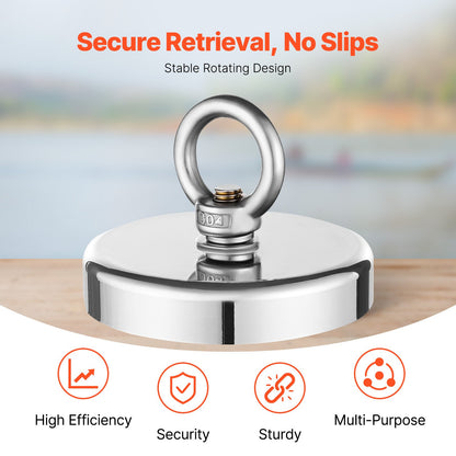 Fishing Magnet Strong Heavy Duty Rare Earth Neodymium Pull Force 1000 LBS