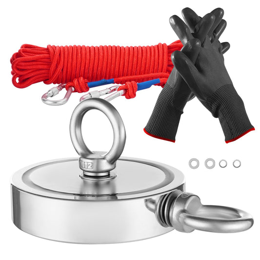 2000 Pfund starker Angelmagnet-Kit, doppelseitiger Zugseil-Karabiner