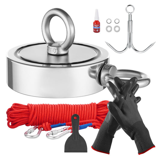1700 £ Starke Angeln Magnet Kit Doppelseitige Zugseil Karabiner