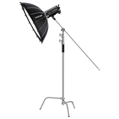 C stativ Max höjd 10,83 fot/330 cm rostfritt stål fotoljusstativ