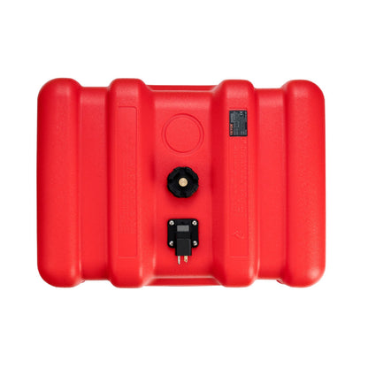 Marinbränsletank, 14,53 gallon/55L, bärbar båtbränslegastank för utombordsmotorbåtar, utombordare marinbåtsbränsletank i plast med slang, lätt att bära för yacht, fiskebåt, däcksbåt, röd