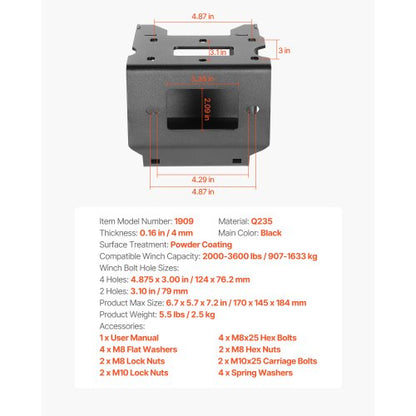 Towbar Winch Mount for Polaris Sportsman Models (2009 and Later) | EU