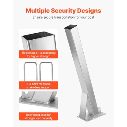 Bootswindenhalterung mit U-Bolzen für 76 mm B x 76-101 mm H Anhängerdeichsel | EU