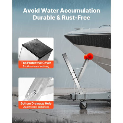 Bootswindenhalterung mit U-Bolzen für 76 mm B x 76-101 mm H Anhängerdeichsel | EU