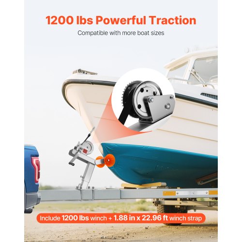 Boat trailer winch stand with reel 544 kg winch Boat winch mount