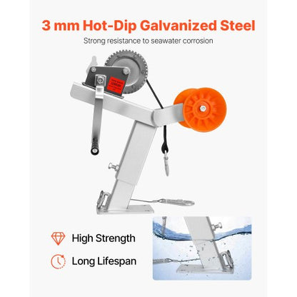 Boat trailer winch stand with reel 544 kg winch Boat winch mount