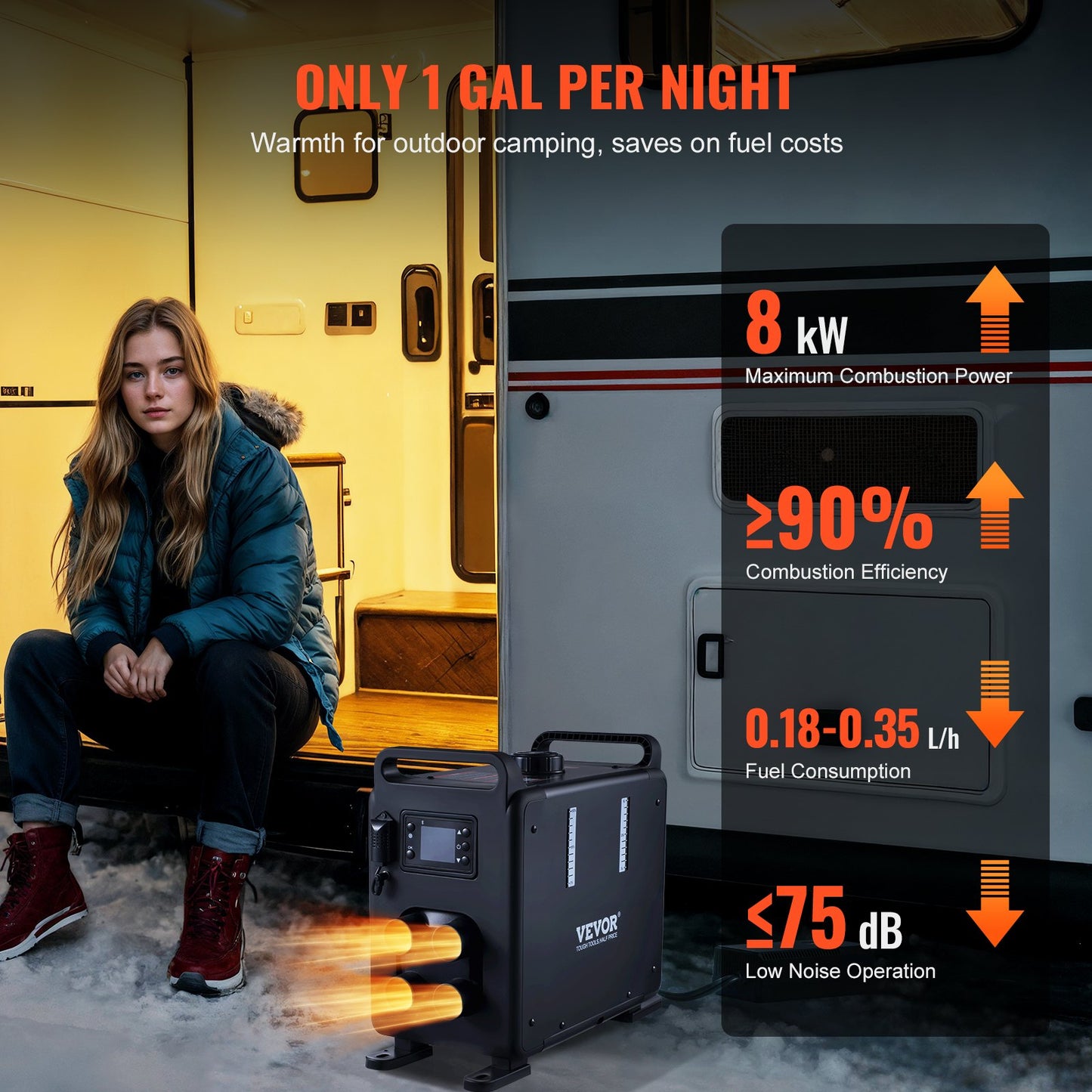 Dieselluftvärmare Dieselvärmare 12V/24V 8KW Bluetooth APP Styrfordon