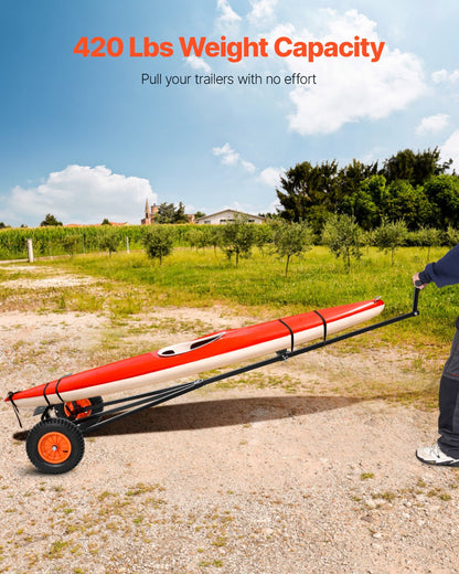 420lbs Boat Trailer Dolly Mover Adjustable Length with 15.7 Inch Pneumatic Tires