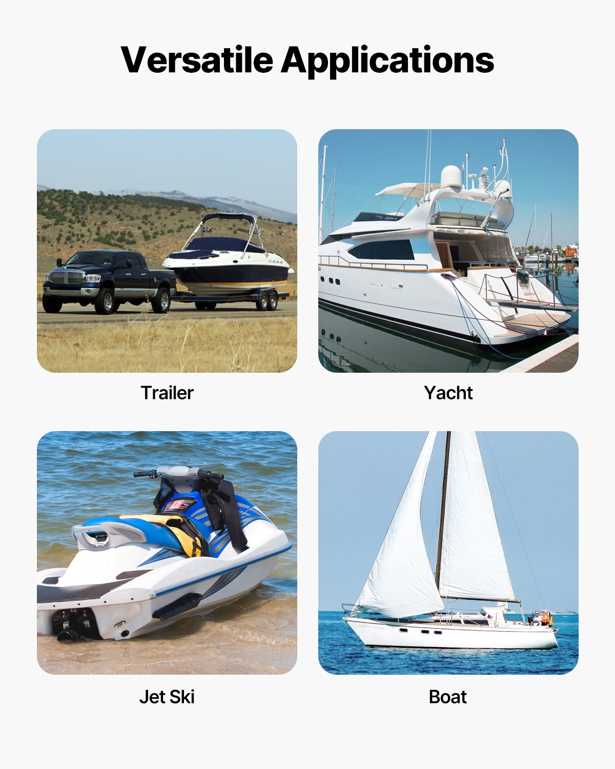 Retractable Lashing Straps Tie Down Straps 2 Inch x 4 Feet for Boat (2-Pack)