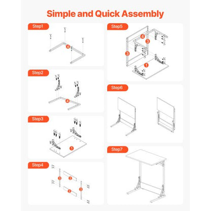 C-bord, hopfällbart C-format sidobord med metallram och justerbara fötter, hopfällbart C-format sidobord för vardagsrum, sovrum, kontor, 23,62 x 14,57 x 27,56 tum C-format TV-bord, brunt och svart |  EU