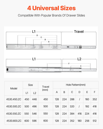 Drawer Cabinet Sliding Side Mount 18 Inch 10 Pairs 100 LB Load Change