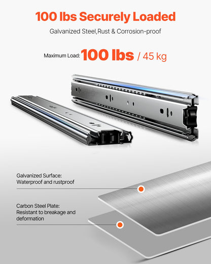 Drawer Cabinet Sliding Side Mount 18 Inch 10 Pairs 100 LB Load Change