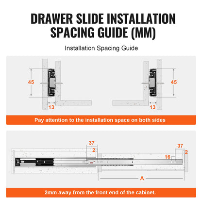 6 Pairs 457.2mm Drawer Slides Side Mounted Tracks, Heavy Duty Full Extension Steel Track, Soft-Close Silent Guide Slides Cabinet Kitchen Runners with Ball Bearings, 100 lbs Load Capacity