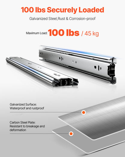 Drawer Cabinet Sliding Side Mount 20 Inch 10 Pairs 100 LB Load Change
