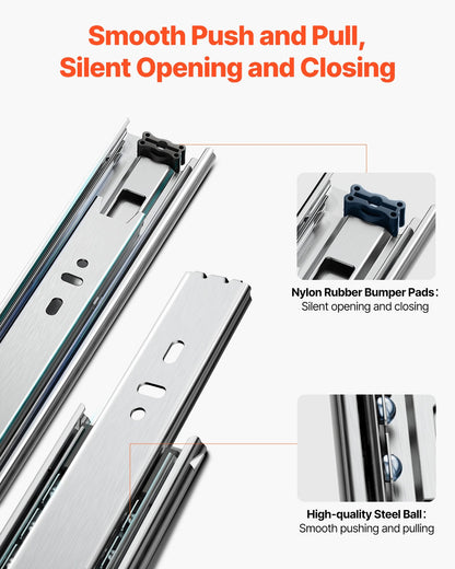 Drawer Cabinet Sliding Side Mount 22 Inch 10 Pairs 100 LB Load Change