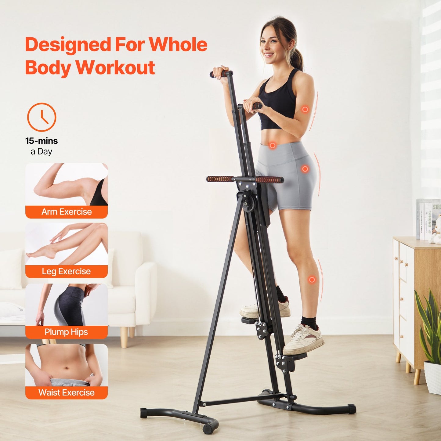 Stair Stepper Vertical Home Gym Cardio Climber Folding Workout Exercise