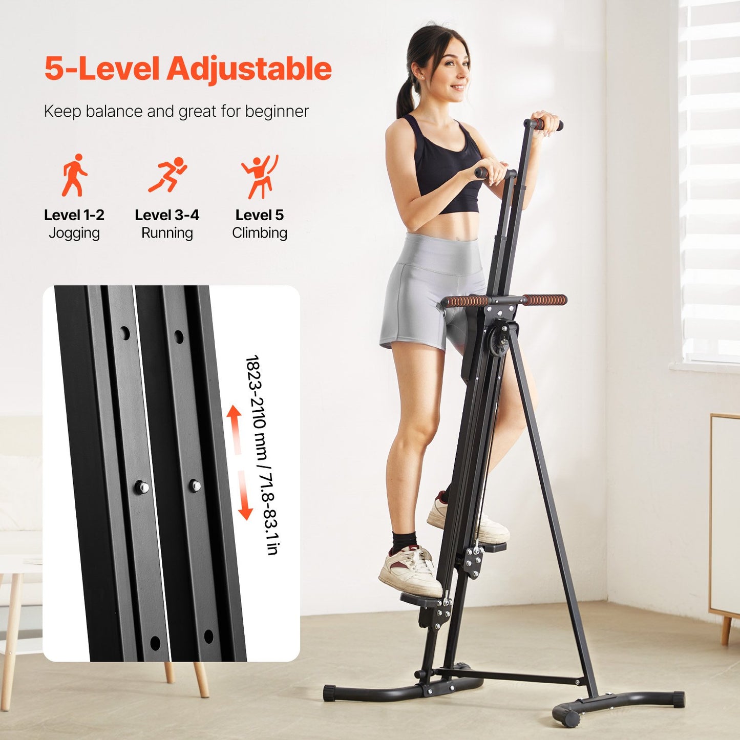 Stair Stepper Vertical Home Gym Cardio Climber Folding Workout Exercise