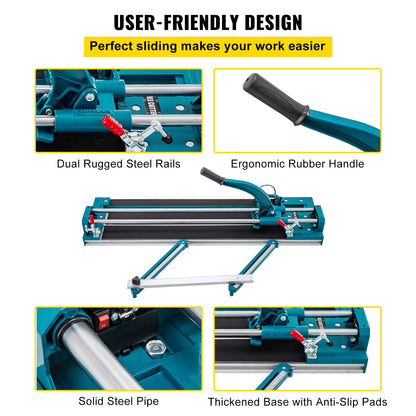 47 tum/1200 mm kakelskärare dubbelskena manuell kakelskärare 3/5 tums kåpa med exakt laserpositionering manuell kakelskärare Verktyg för precisionsskärning