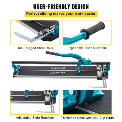 31-Zoll-Fliesenschneider, Einzelschiene, manueller Fliesenschneider, 3/5-Zoll-Abdeckung mit präziser Laserpositionierung, manueller Fliesenschneider, Präzisionsschneidwerkzeuge