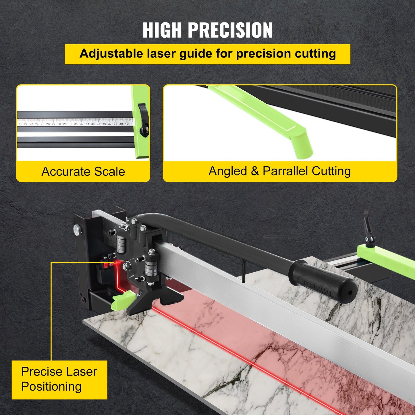 31 inch blue manual tile cutter with precise laser positioning and anti-slip rubber surface Single rail and bracket Suitable for porcelain and ceramic floor tiles