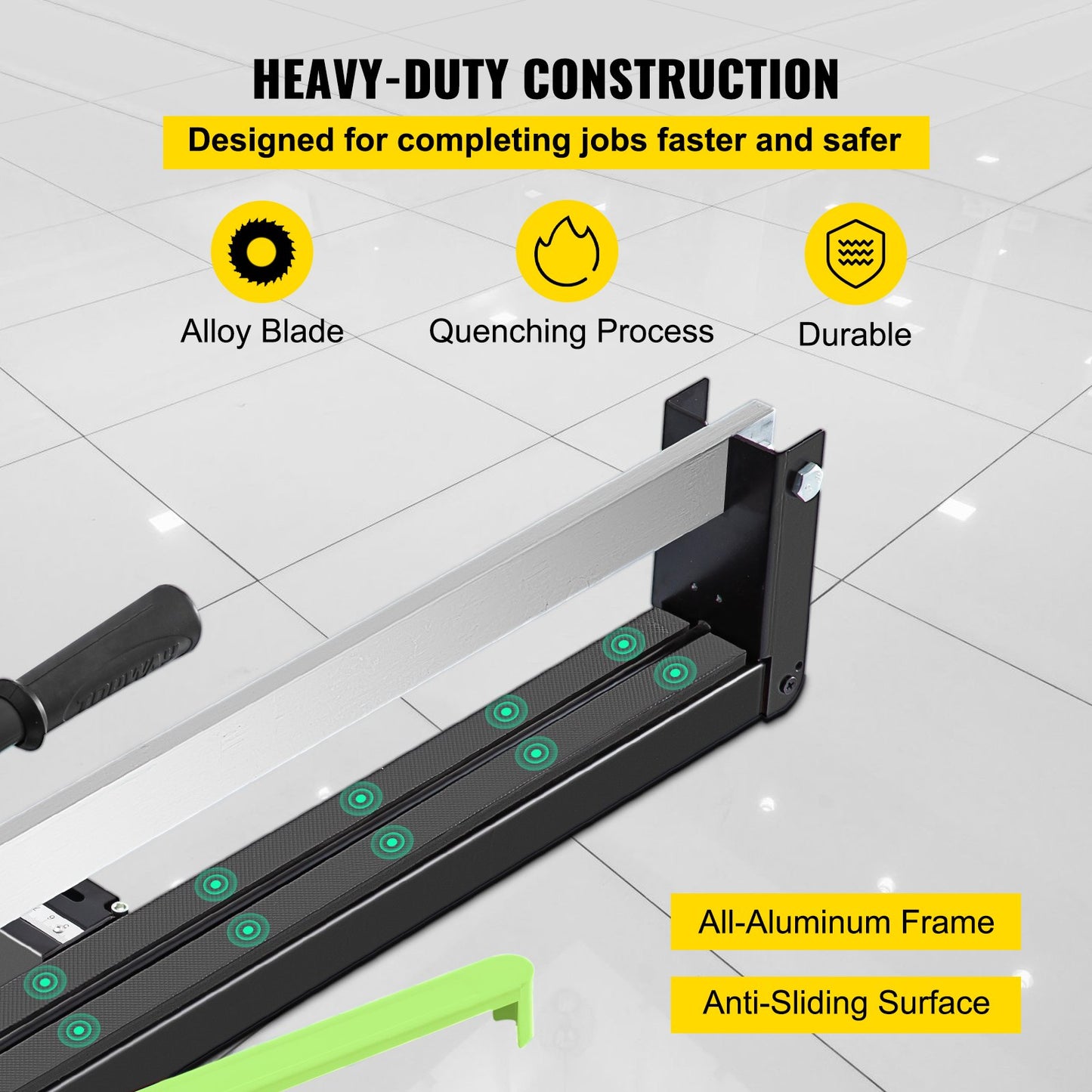 31 inch blue manual tile cutter with precise laser positioning and anti-slip rubber surface Single rail and bracket Suitable for porcelain and ceramic floor tiles