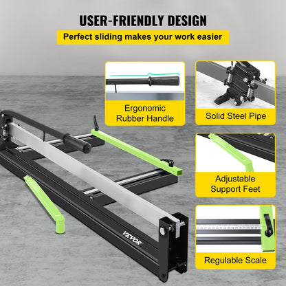 31 inch blue manual tile cutter with precise laser positioning and anti-slip rubber surface Single rail and bracket Suitable for porcelain and ceramic floor tiles