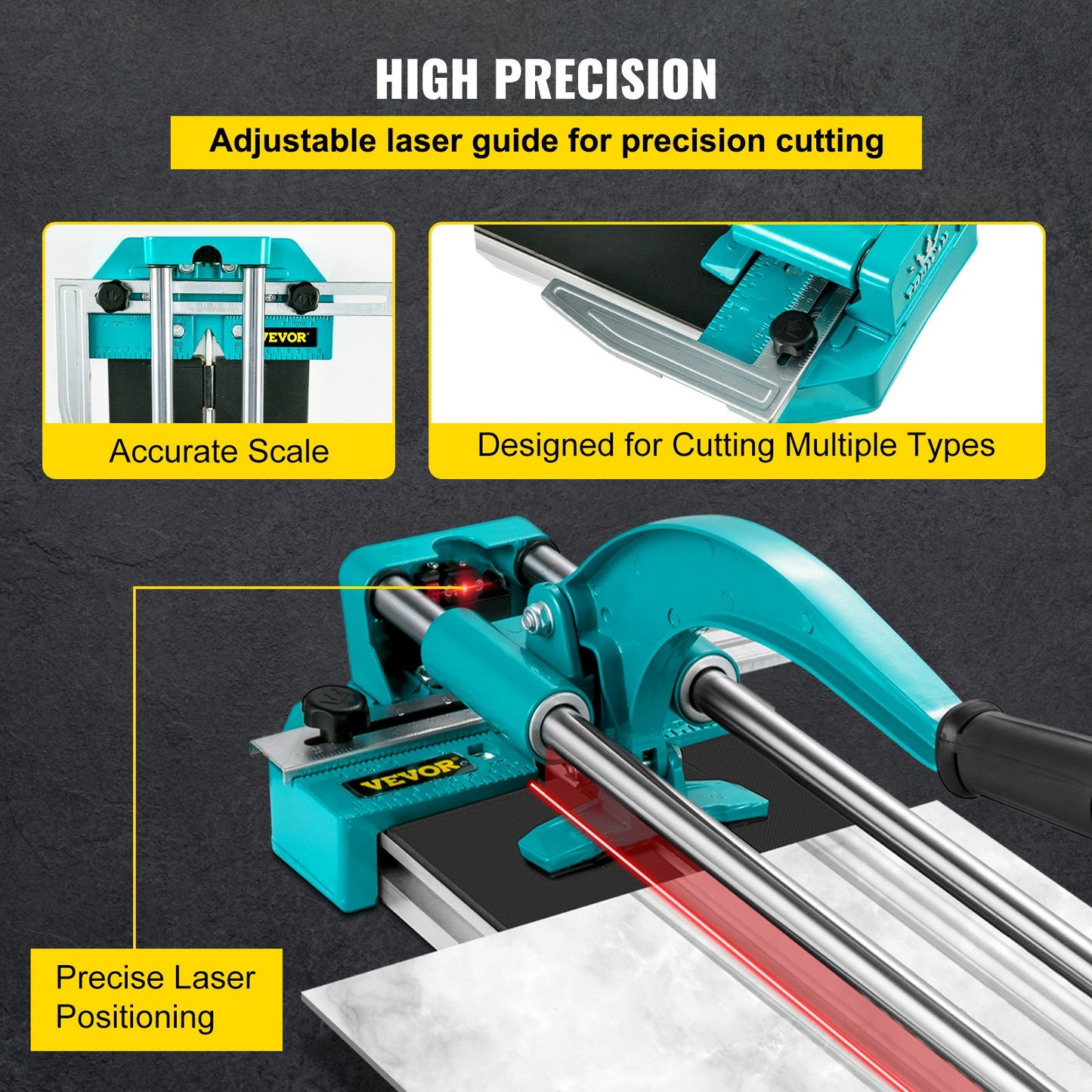 31 Zoll/800 mm Fliesenschneider, Doppelschienen und Halterungen, manueller Fliesenschneider, 3/5 Zoll Abdeckung mit präzisem Laser, manueller Fliesenschneider, Präzisionsschneidwerkzeug
