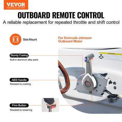 Outboard Throttle Remote Control Box Side Mount for Evinrude Johnson