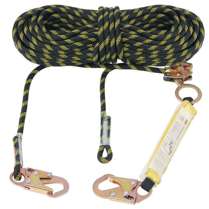 Vertical Lifeline 150 fot (45,7 m) utomhusklätterrep svart och gult