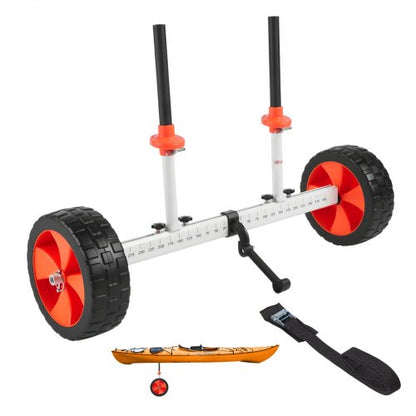 Kajakvagn, 104 kg lastkapacitet, Kanotvagn med 25,4 cm massiva PU-däck och stöd, Monteras och demonteras inom några sekunder, Paddleboardvagn för kajaker, kanoter, paddleboards |  EU