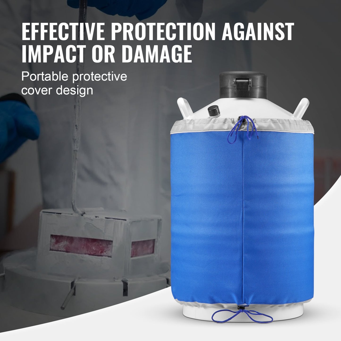 Flytande kvävetank 20 L aluminiumlegering LN2 behållare Dewar 6 kapslar